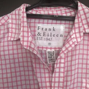 Frank & Eileen 핑크 체크 긴팔 셔츠 XS