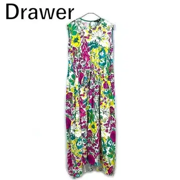 드로어 Drawer 꽃무늬 원피스 플라워 프린트 개더 원피스 린넨