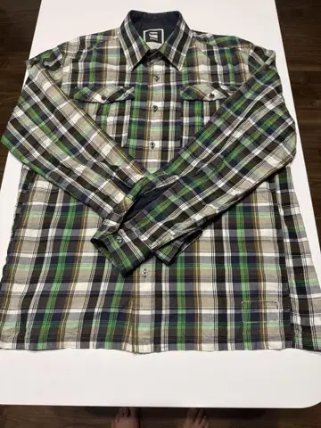 G-STAR RAW 체크 무늬 긴팔 셔츠