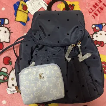애프터눈 티 네이비 도트 무늬 백팩 365 OF STYLE