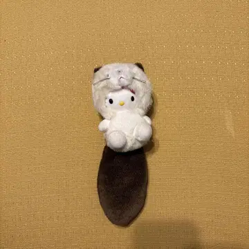 헬로키티 꼬리 구락부 봉제 인형 키링