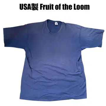90s USA제 무지 싱글 스티치 티셔츠 네이비 2XL