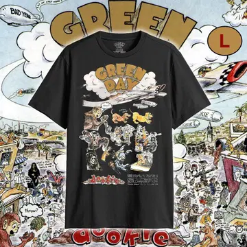 Green Day Dookie 두키 패턴 밴딩 티셔츠 블랙 L