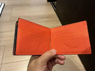 오렌지 가죽 머니 클립 두겹