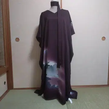 순수 실크 기모노 리메이크 롱 드레스 세미 오더