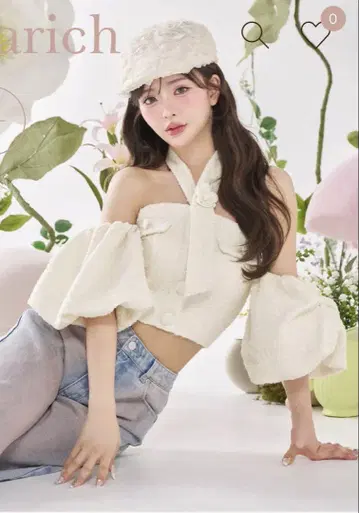 Darich 다리치 홀터넥 오프숄더 트위드 상의