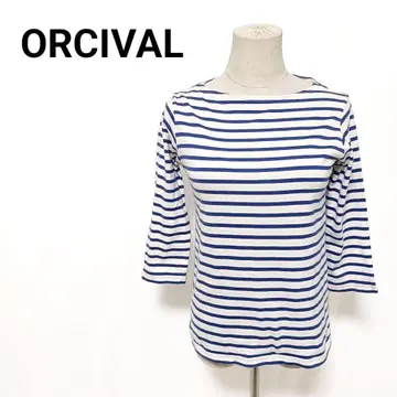 ORCIVAL 오르치발 7부 소매 보트넥 보더 티셔츠 사이즈 1