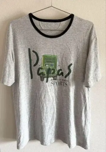 PAPAS 파파스 MARKET 트랙 프린트 티셔츠 그레이 레어
