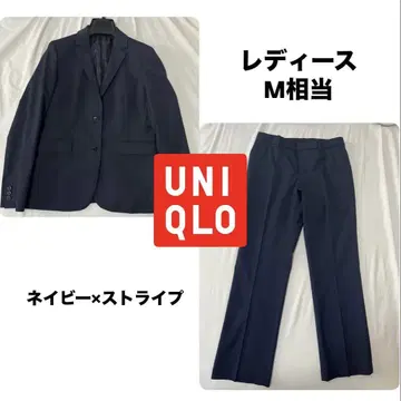 유니클로 네이비 스트라이프 팬츠 수트 상하의 M 상당