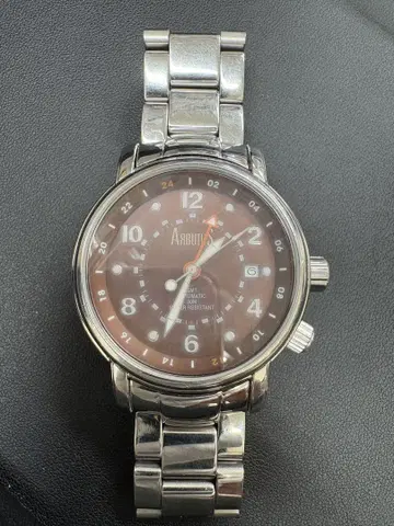 ARBUTUS 자동 감기 손목시계 브라운 다이얼 AR0076 흐림