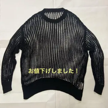 Hug Hug에서 구매 블랙 메쉬 크루넥 시스루 썸머 스웨터