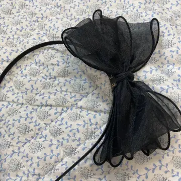 블랙 리본 헤어 밴드