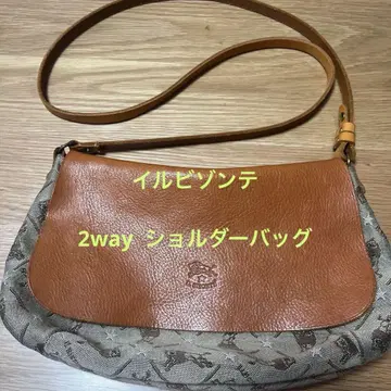 일비종떼 가죽과 캔버스 숄더백