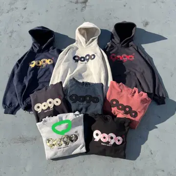 레어 9090 9090 OG 로고 리치 발론 후드 티셔츠 M