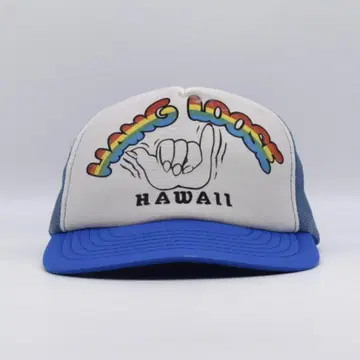 HAWAII 하와이 샤카 사인 메쉬 캡 프린트 구제 의류 블루