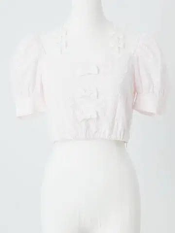 Me roir 미로와르 레이스 리본 TOPS PINK