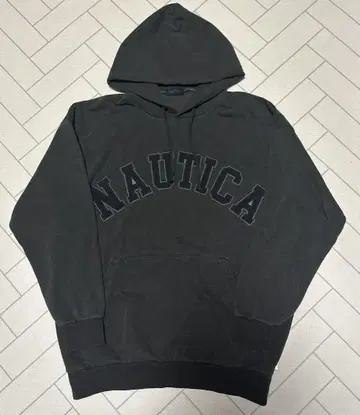 NAUTICA/의류 피그먼트 다이 아치 로고 맨투맨 후디