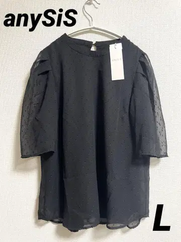 택 포함 새상품 anySiS 온워드 상의 블라우스 블랙 L 시스루