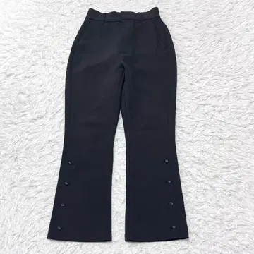 HARE 하레 사이드 버튼 슬림 세미 플레어 팬츠 블랙 S 사이즈