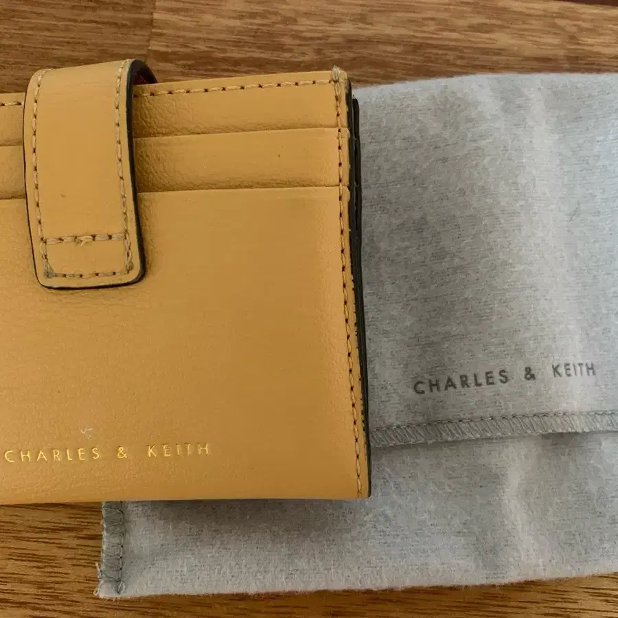 Snap Button Card Wallet Charles And Keith Leather RFID Card Holder