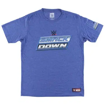 새상품 WWE 프로레슬링 스맥다운 로고 티셔츠 파랑 XL