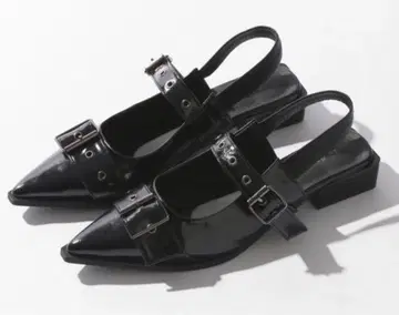 완판템 FOREVER21 스틸레토 더블 벨트 뮬 블랙