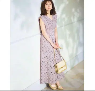 다나카 미나미 착용 노엘라 코튼 레이스 맥시 원피스