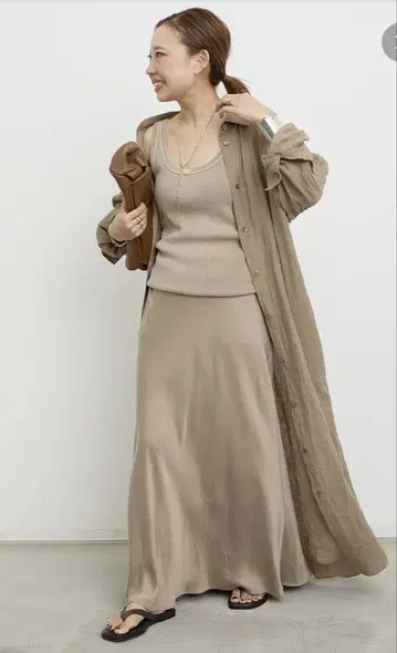Deuxieme Classe *Cu/R Maxi 스커트 베이지