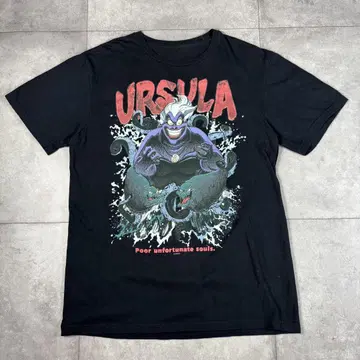 구제 의류 디즈니 빌런 Ursula 티셔츠 블랙