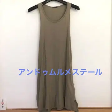 안두무르메스테르 카키색 슬리브리스 티셔츠 원피스 38
