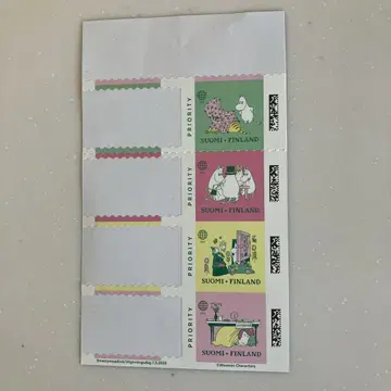 무민 탄생 80주년 기념 우표 미사용 4장 핀란드