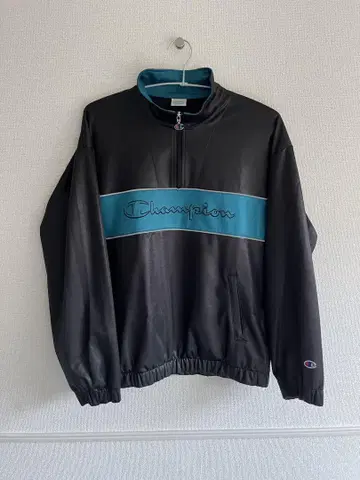 Champion 스포츠 자켓 블랙/터콰이즈