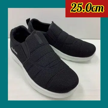 25.0cm 새상품 남성용 메쉬 통기성 우수 슬립온 블랙