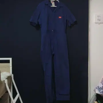 네이비 코튼 혼방 오버롤 반팔 디키즈