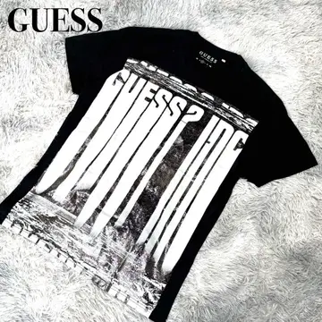 GUESS 게스 전면 프린트 티셔츠 블랙 남성용 M 새상품급