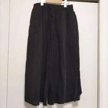 선밸리 새상품급 린넨 블랙 와이드 팬츠 밴딩