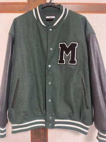 WEGO 바시티 자켓 M 사이즈 그린 M 로고