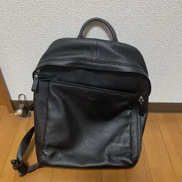 블랙 가죽 백팩