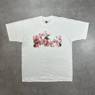 90s 빈티지 플라워 티셔츠 XL 사이즈 꽃무늬 싱글 스티치