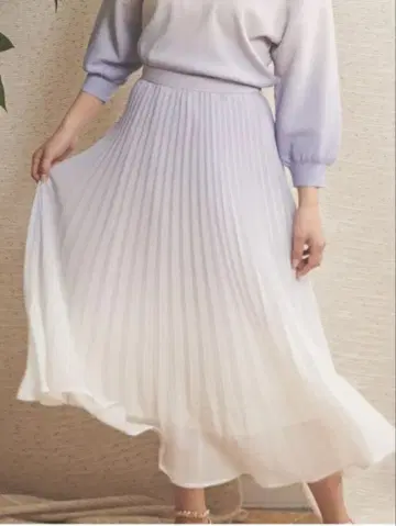 Noela 그라데이션 플리츠 롱 스커트