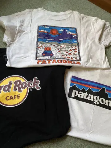 Patagonia & Hard Rock Cafe 티셔츠 세트