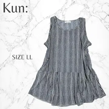 kun: 슬리브리스 루즈한 플레어 스트라이프 여름 코디 튜닉 LL