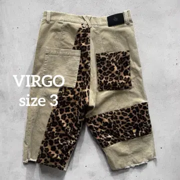 VIRGO 발고 레오파드 무늬 절개 이소재 하프 팬츠 3
