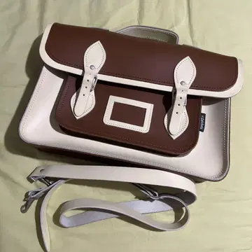 Zatchels 브라운 아이보리 숄더백