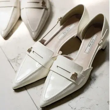 36Trois Heel Loafers 화이트 스틸레토
