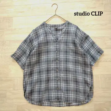 studio CLIP 스튜디오 클립 린넨 체크 블라우스 M