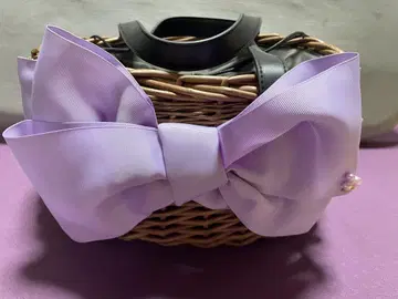 라벤더 리본 바스켓백