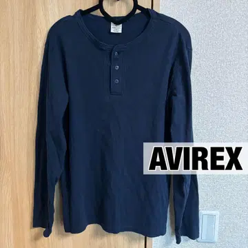 AVIREX 헨리넥 긴팔 티셔츠 네이비 XL