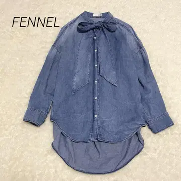 FENNEL 페넬 보타이 블라우스 데님 셔츠 리본