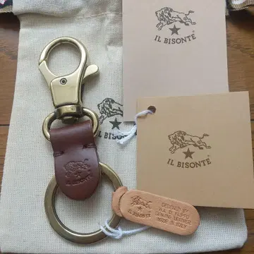 새상품 일비종떼 IL BISONTE 키링 키홀더 D 브라운